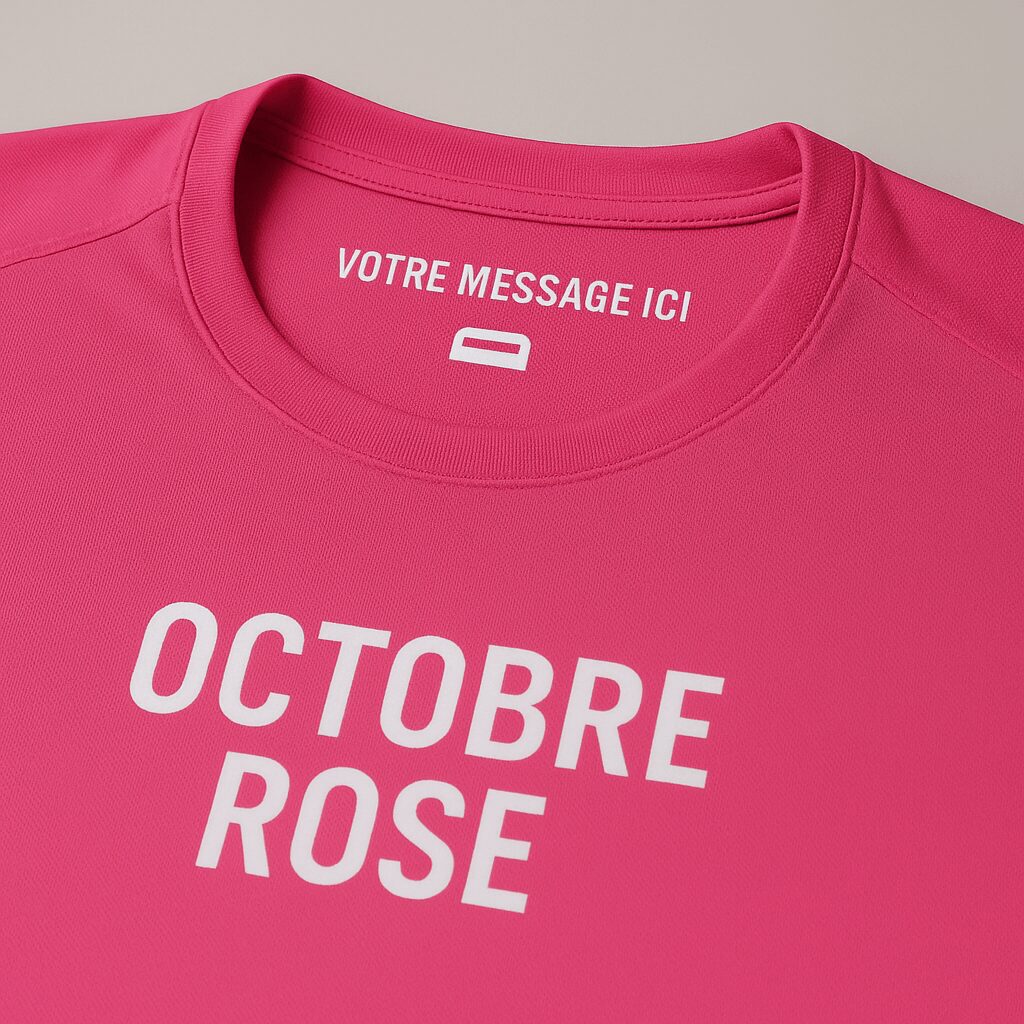 T-shirt technique personnalisé pour Octobre Rose – Custom technical running shirt for Pink October event