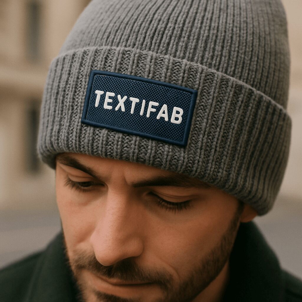 Corporate custom beanie embroidered with company logo – Textifab